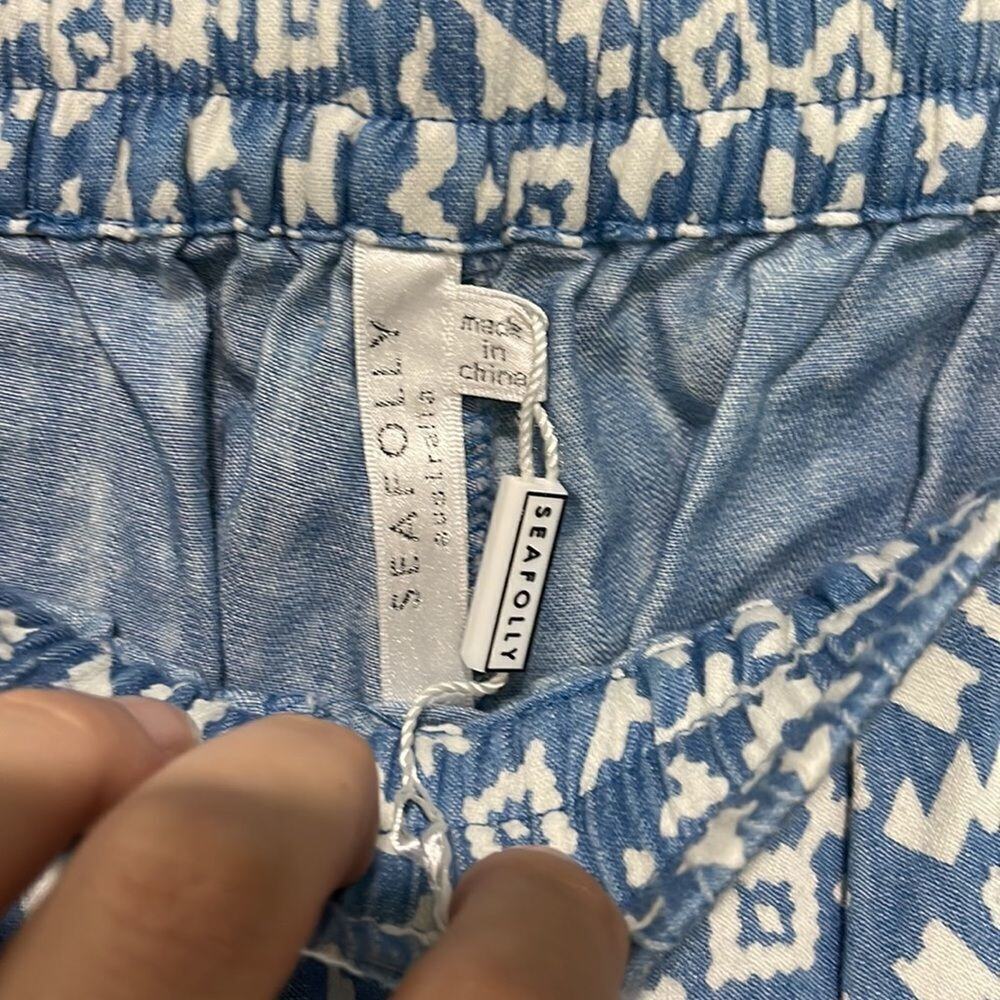NWOT Seafolly chambray southwestern Aztec print jogger pants sz XS - Picture 5 of 7